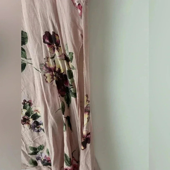 Made in Italy linen floral tunic top open side - Picture 7 of 12